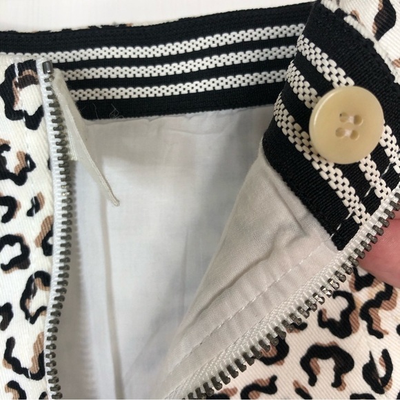 Tibi skirt leopard print jacquard swing flare cream black size 2 - Picture 7 of 11